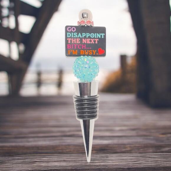 I’m busy Beaded Wine Bottle Stopper - Picture 1 of 1